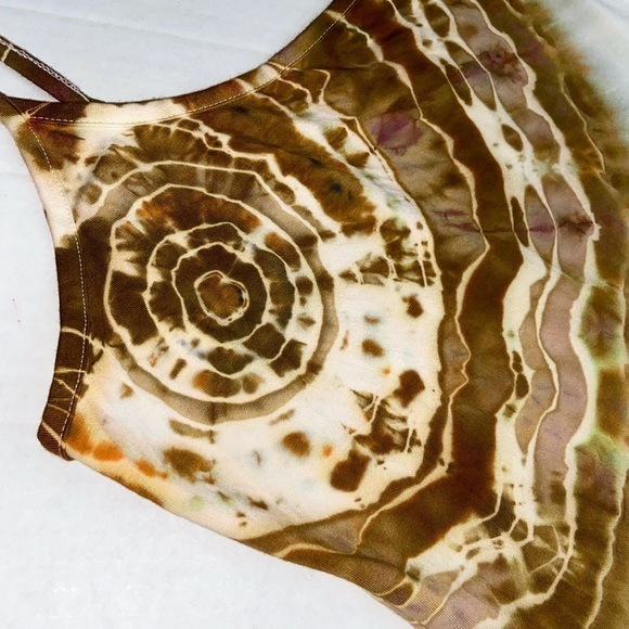 Plus Size Bodysuit Size 1X Hand Dyed Cream & Bronze - Picture 2 of 3